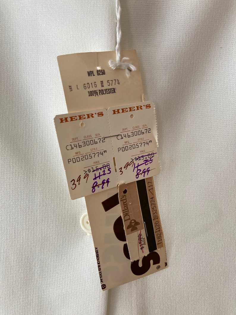 1980s Vintage Rrrruss Preppy White 100/% Polyester Button Skort Brand New