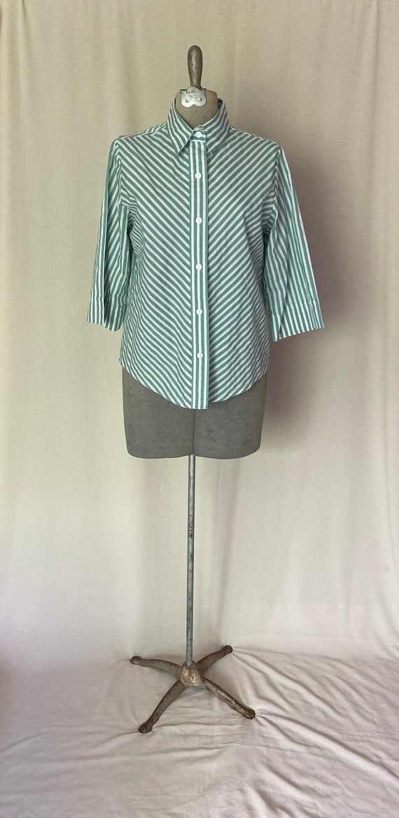 90s vintage blair striped button down blouse | gre