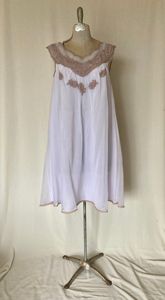 50s vintage seamprufe babydoll nightgown | lilac l