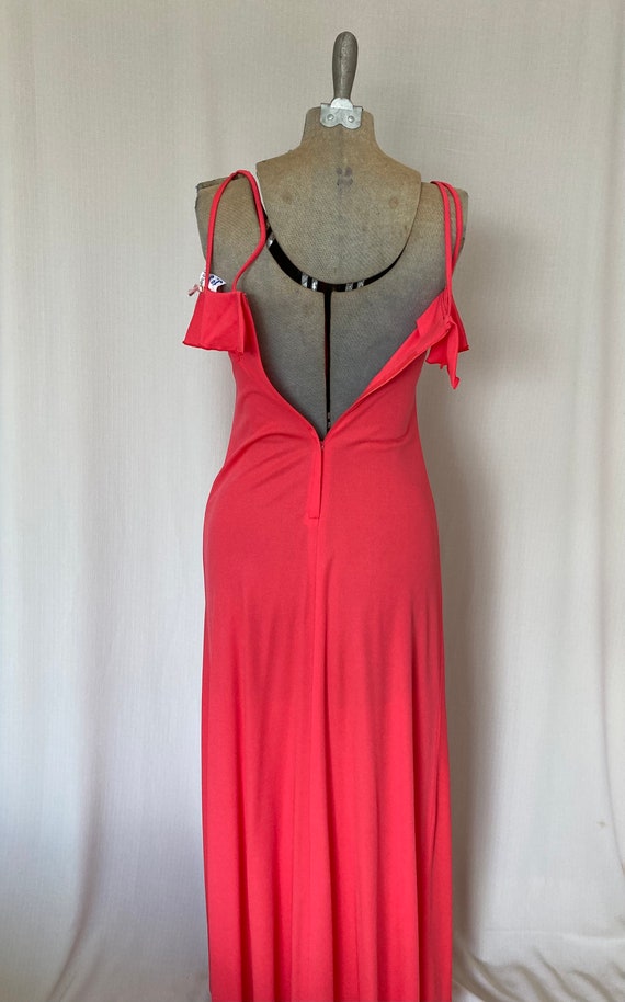 70s vintage jo jr scrappy dress | coral red orang… - image 6