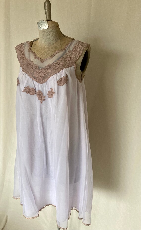 50s vintage seamprufe babydoll nightgown | lilac … - image 2