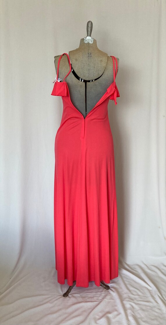 70s vintage jo jr scrappy dress | coral red orang… - image 5