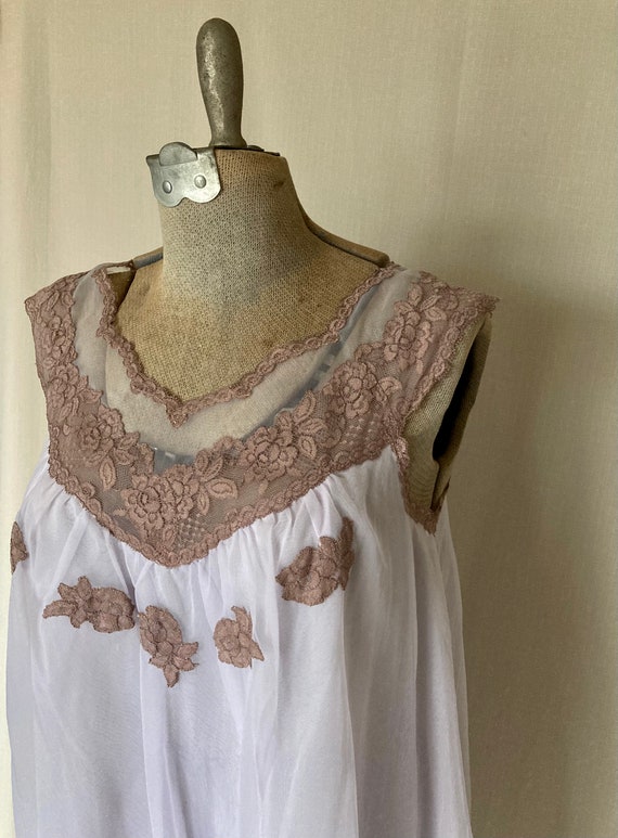 50s vintage seamprufe babydoll nightgown | lilac … - image 4