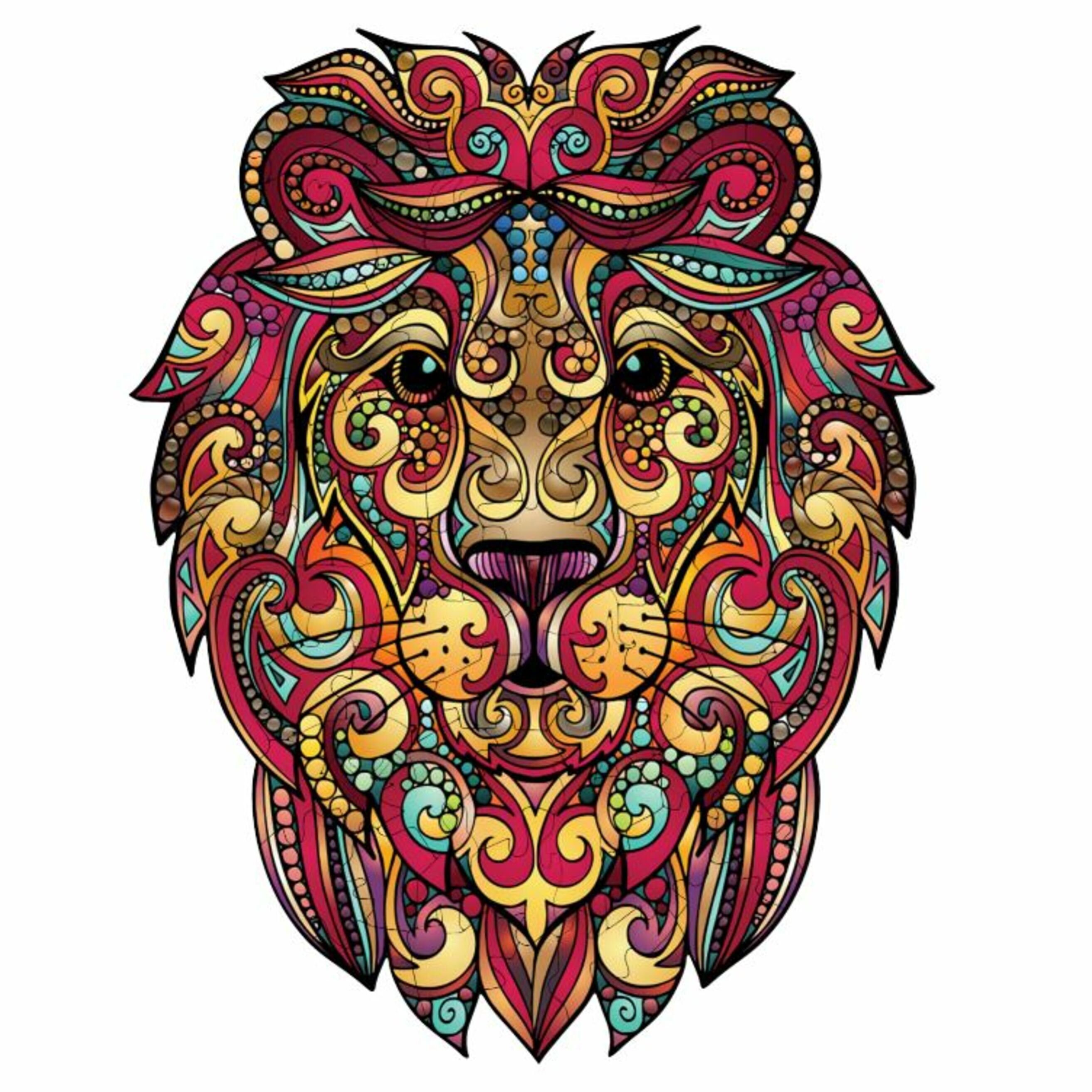 Wooden Puzzle Jigsaw Mysterious Lion KT / Jigsaw Puzzle / Etsy