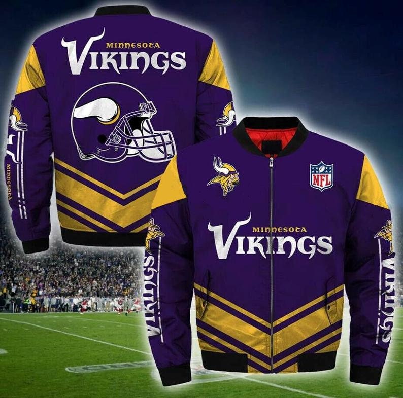 Minnesota Vikings Bomber Jacket NFL Fashion winter coat gift | Etsy