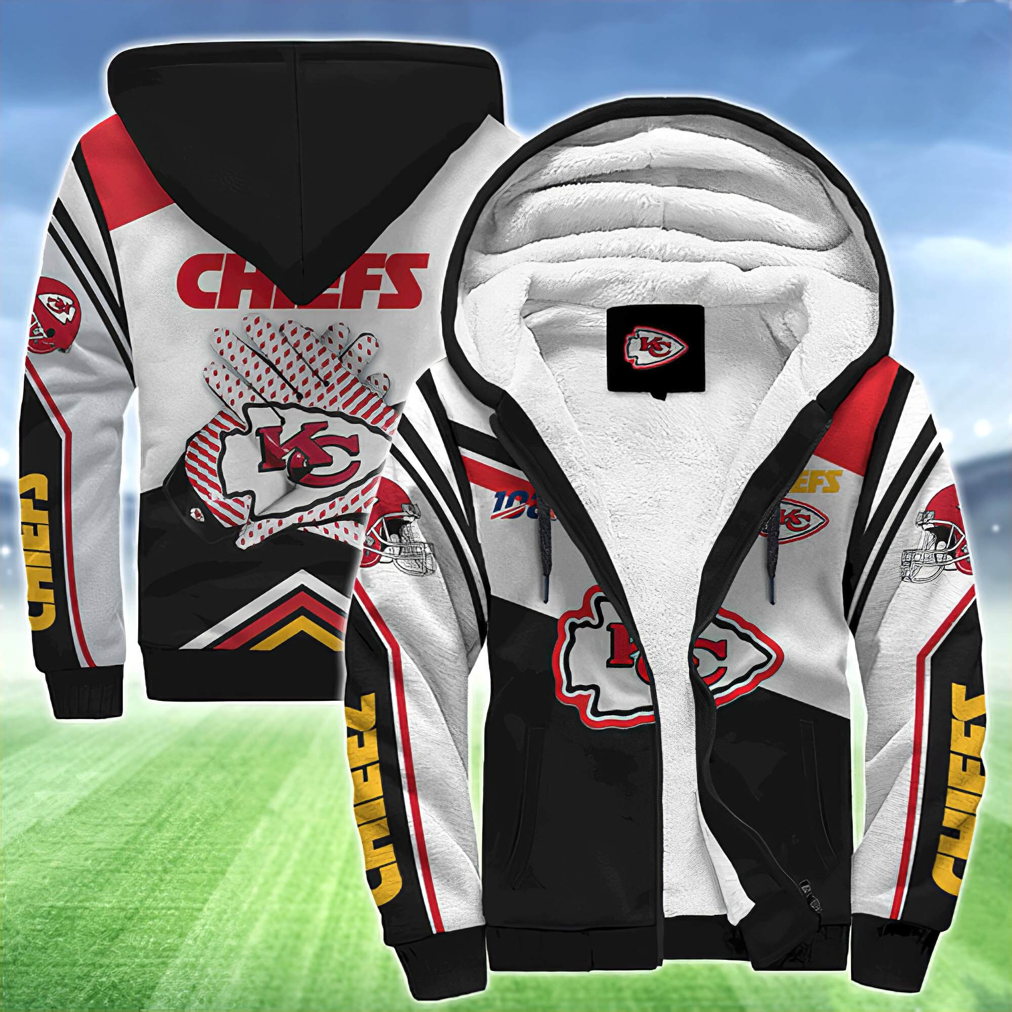 Kansas City Chiefs Zip Up Fleece Jacket Kansas City Chiefs | Etsy