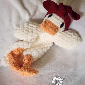 Duck Blanket Snuggler Lovey Handmade Crochet | Large or Baby Duck | Mallard | Customizable Accessories