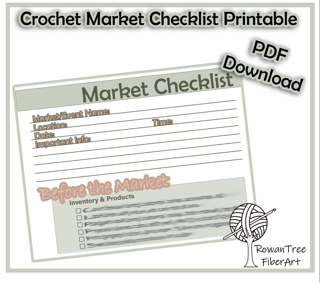 Craft Fair Checklist.pdf Fiber Artist Market Checklist: Printable Craft Fair Prep (PDF Download ...