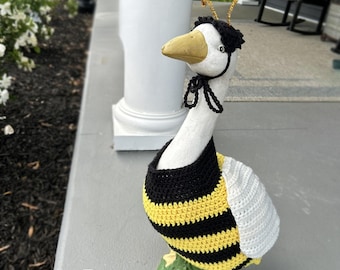 Traje de ganso de crochet para el porche, disfraces de primavera y verano. Pelucas no incluidas.