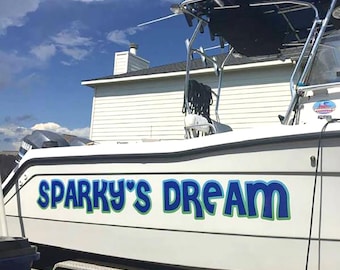 Calcomanías personalizadas para nombres de barcos / Letras de vinilo 3M impermeables