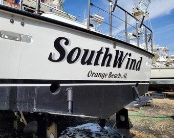 Calcomanías personalizadas con nombre de barco y puerto de origen