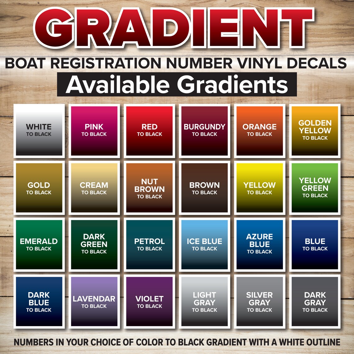 Boat Registration Number Decals Domed 3 Inch Tall Minimum. Etsy