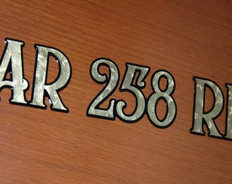Gold Leaf 3d Raised Boat Registration Number Decals | Set of 2 | 3" tall minimum