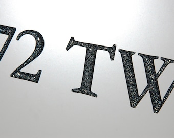 Black Metallic 3D Raised Boat Registration Number decals | Set of 2 | 3" tall minimum
