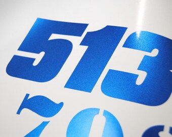Metallic Blue Boat Registration Number Decals | Set of 2 | 3" tall minimum