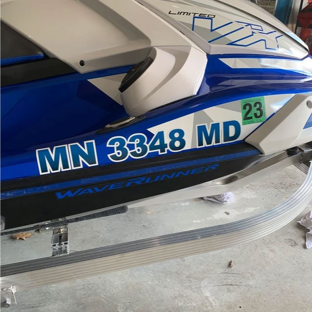 3D Raised Boat Registration Number Decals, 3 Inch Tall