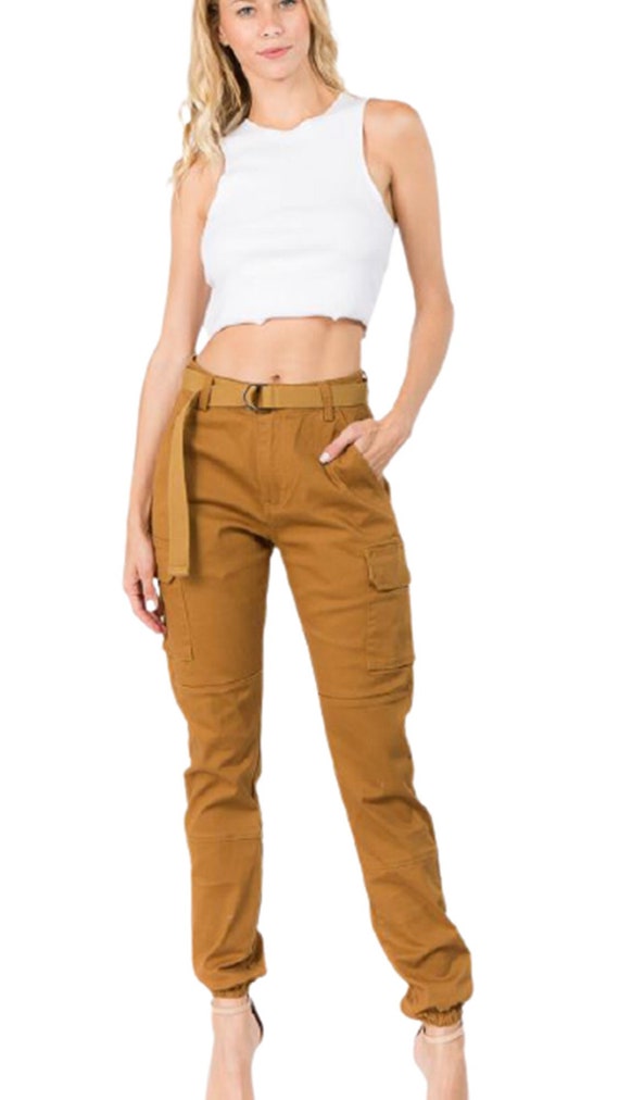 Camo pocket belted jogger deals pants