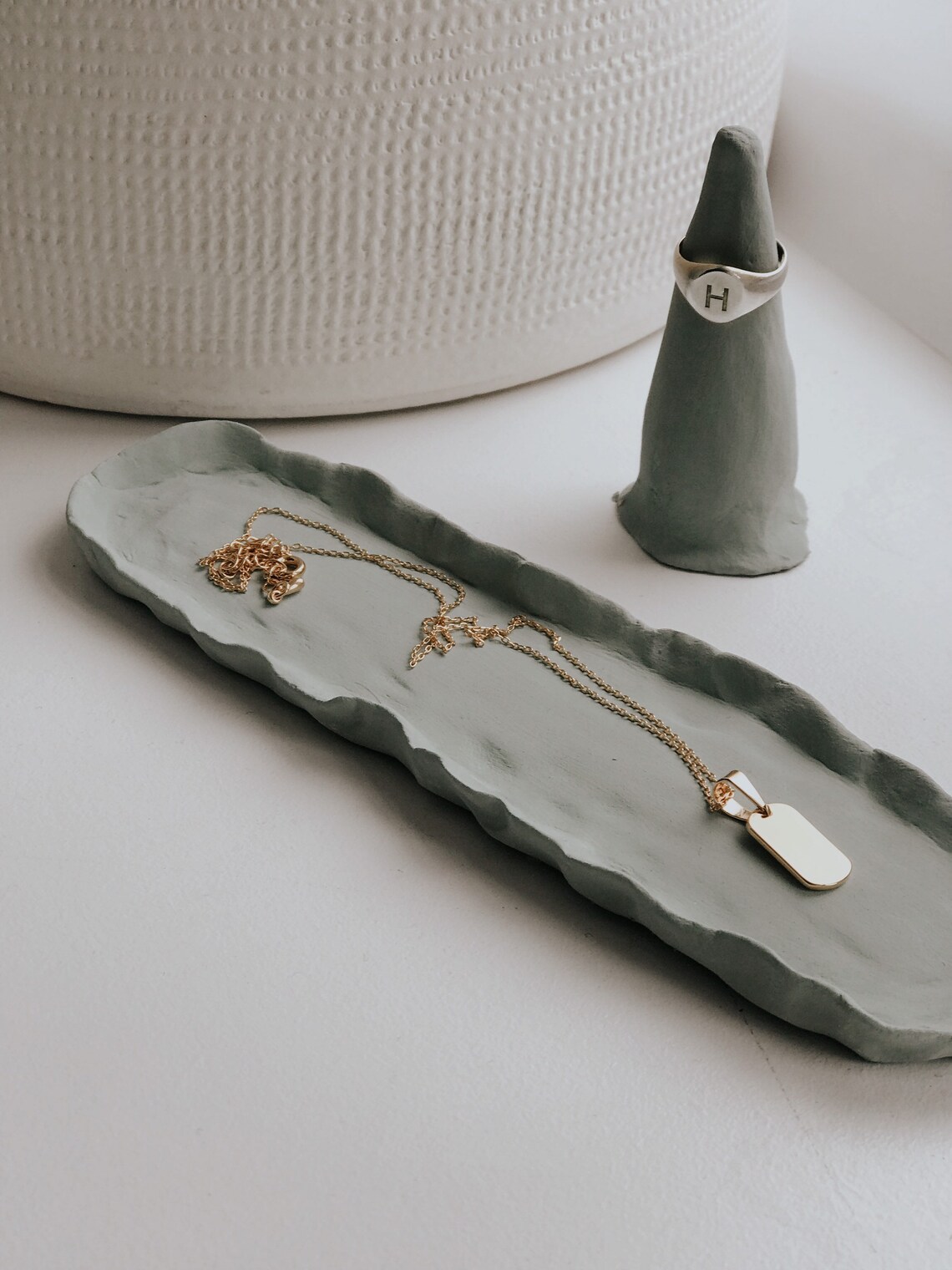 Ceramic jewellery tray set ceramic trinket neutral Etsy