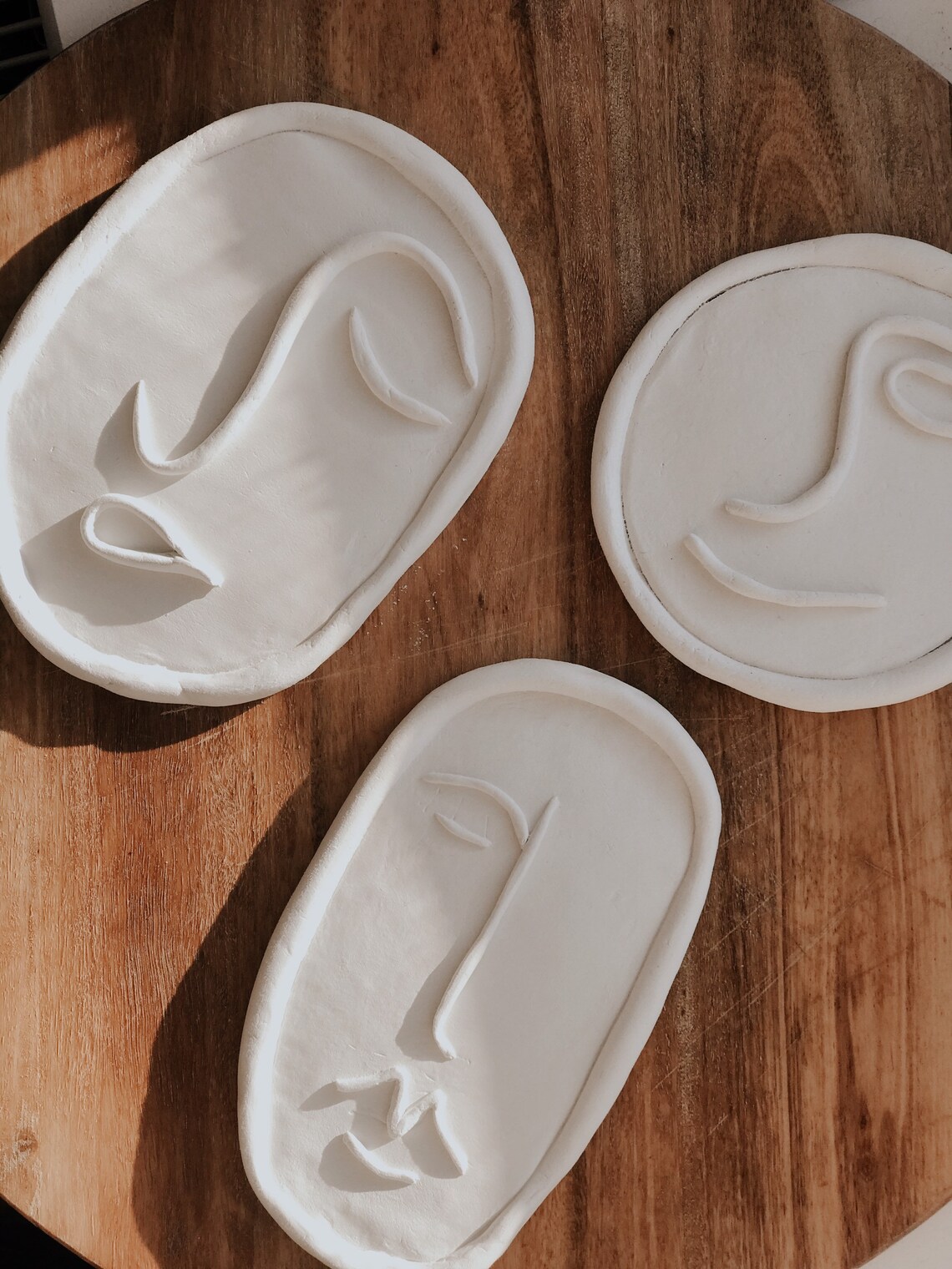 Ceramic Line Art Face Trinket Tray scandi jewellery tray Etsy