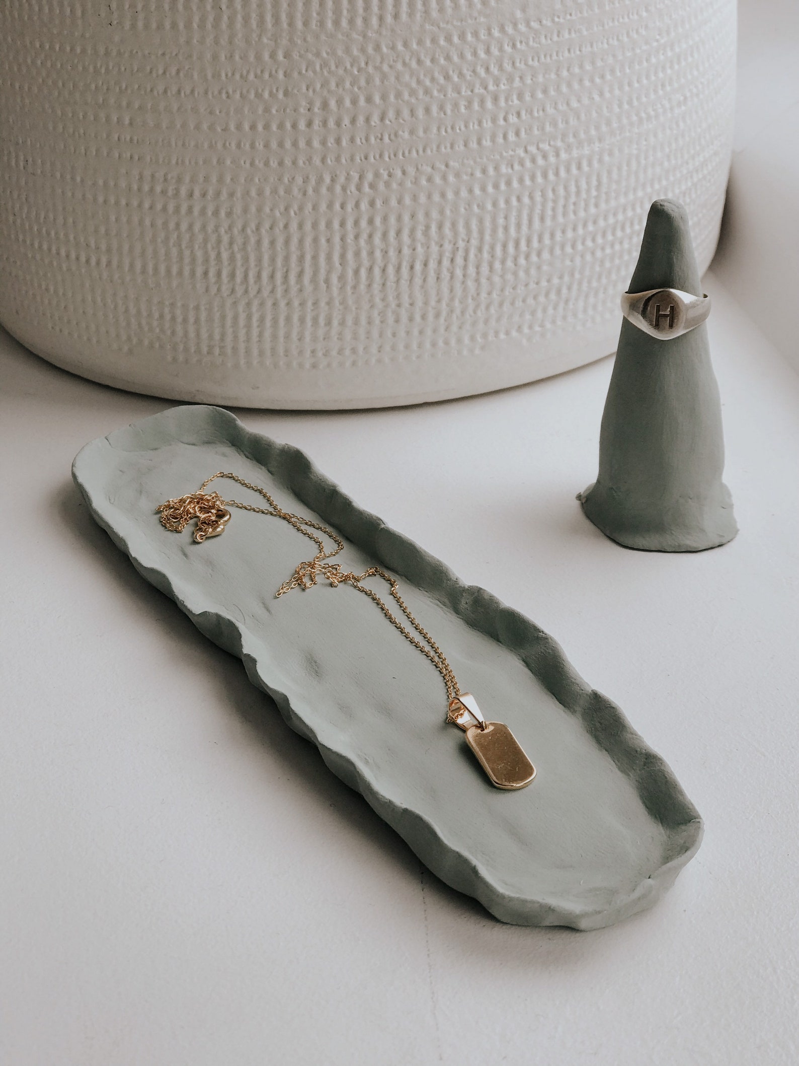 Ceramic jewellery tray set ceramic trinket neutral Etsy