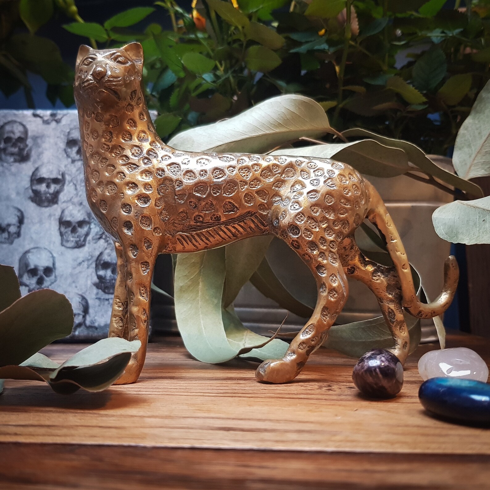 Vintage Brass Cheetah Leopard Ornament Statue Etsy