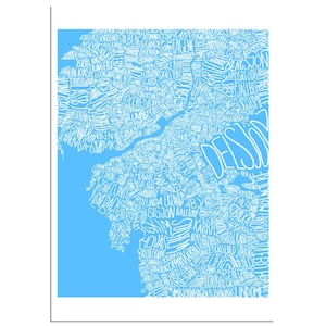 Göteborgskarta blå / Karte von Göteborg blau (Premium Semi-Glossy Paper Poster)