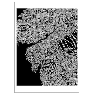Göteborgskarta svart / Karte von Göteborg schwarz (Premium Semi-Glossy Paper Poster)