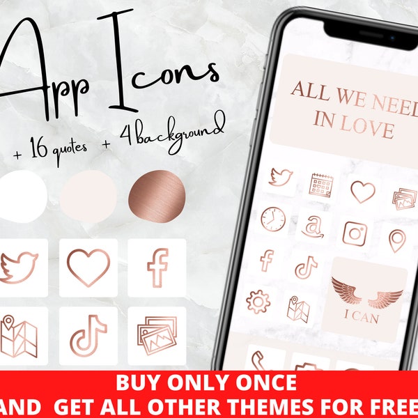 covers app on iphone IOS14 App Icons Rose Gold, IOS 14 Icons, App Covers, Icons Bundle, iOS 14 Aesthetics, iPhone Home Screen, IOS14 App Covers, Icon Pack, ios14