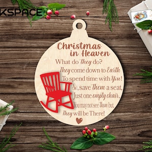 Christmas in Heaven Ornament SVG/ Laser SVG Cut File/ Ornament Christmas in Heaven SVG/ Memorial Ornament/ svg, eps, dxf, png