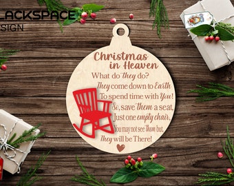 Christmas in Heaven Ornament SVG/ Laser SVG Cut File/ Ornament Christmas in Heaven SVG/ Memorial Ornament/ svg, eps, dxf, png