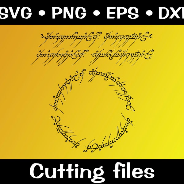 One Ring Vector/ One Ring Clip Art/ LOTR Frodo Gandalf Design SVG/ Rohan/ Prancing Pony Tavern svg/ eps, dxf, png