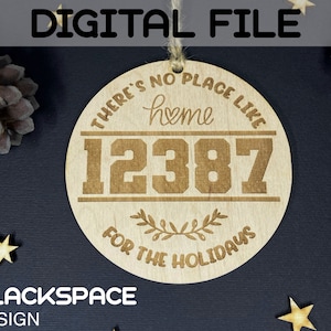 No Place Like Home for the Holidays SVG + Font/ Laser SVG Cut File/ Christmas Ornament SVG/ Ornament svg/ svg, eps, dxf, png, ai