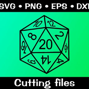 D20 Dice/ Digital Download/ D20 Dice Isometric SVG/ DnD Dice/ Dungeons And Dragons Dice/ Gifts/ png, svg, eps, dxf - Cricut Silhouette