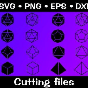 DnD Dice Bundle/ Dungeons & Dragons Vector/ DnD Vector Clip Art/ Dungeon Master Dice Design/  Twenty Sided Dice/ svg, eps, dxf, png