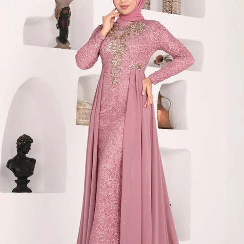 Modest Dress, Elegant Long Dress, Modern Dress, Fully Lined Modest Dress, Contemporary Abaya & Modest shops Wear