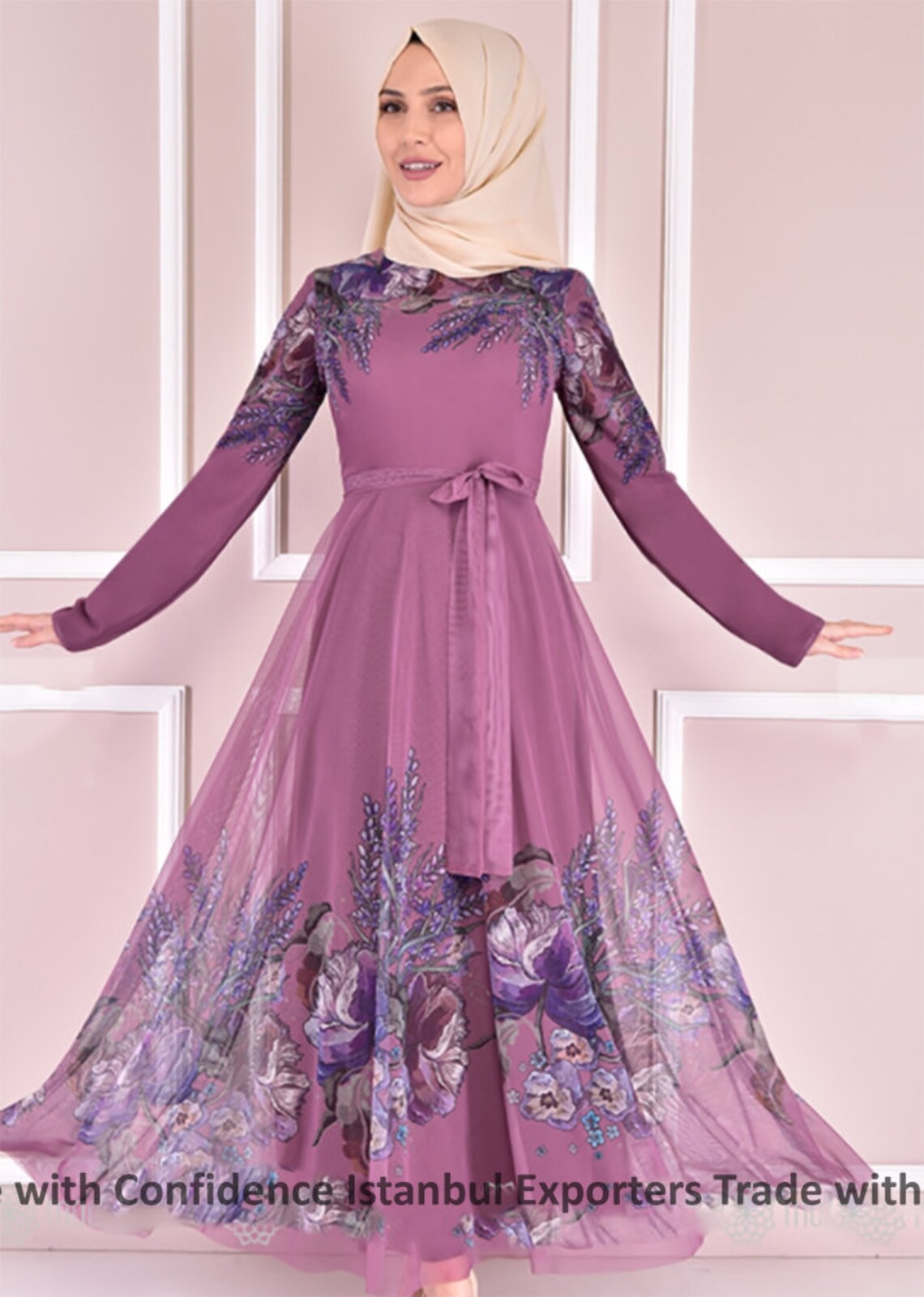 Modest Dress Elegant Long Dress Modern Dress Fully Lined Etsy