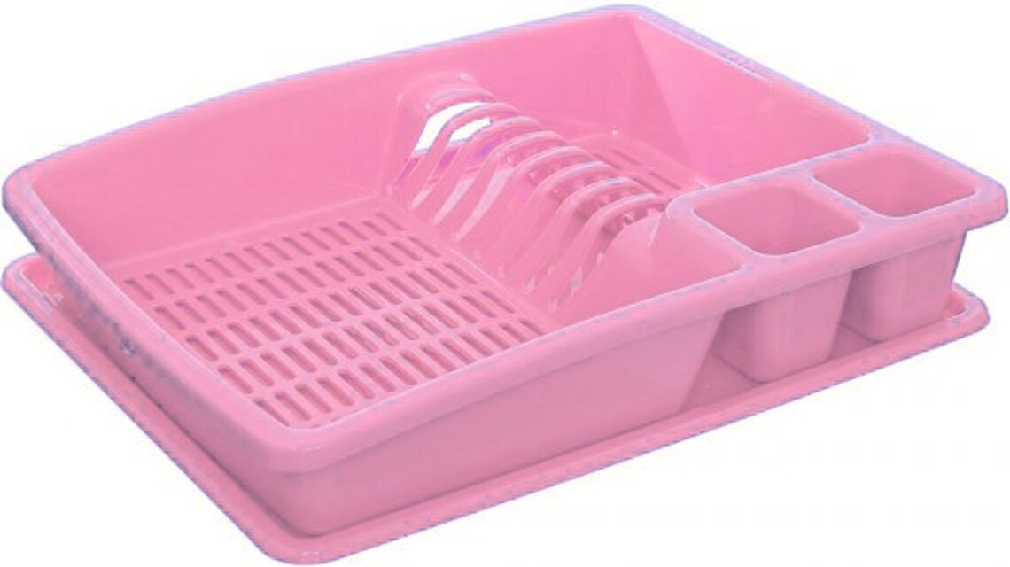 ECO Plastic Dish Drainer With Drip Tray Utensil Etsy UK