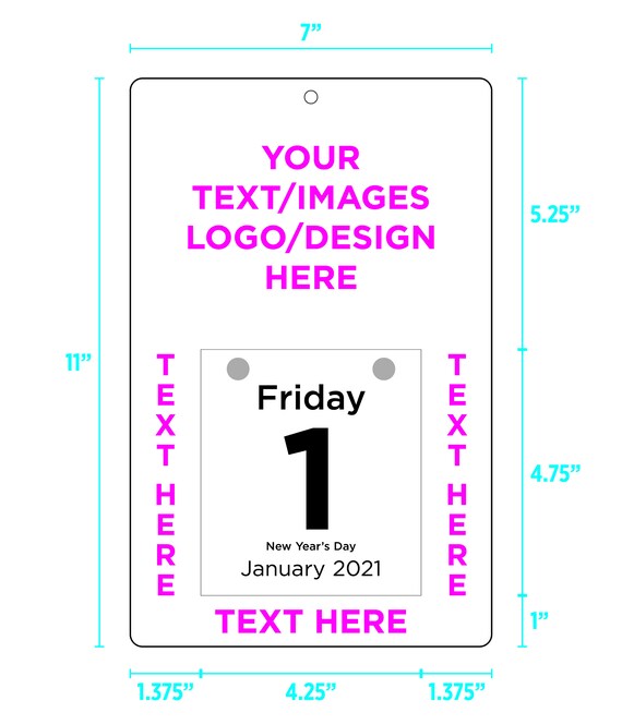 Custom Daily Pull off Calendar - Etsy