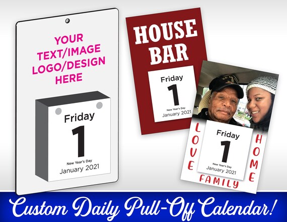 Custom Daily Pull off Calendar - Etsy Custom Daily Pull off Calendar - Etsy