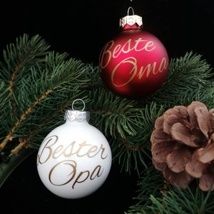 Weihnachtskugel 6cm Glas personalisiert, mit Namen Christbaumkugel, Weihnachten, Geschenk individuell, Deko Weihnachtsbaum, Xmas