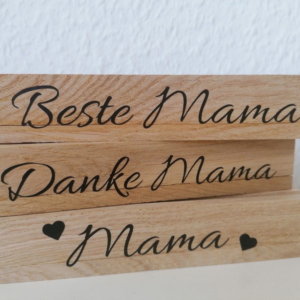 Foto- und Kartenhalter / Mama / Muttertag /aus Holz mit Spruch personalisiert / bedruckt / Bildhalter / Postkartenhalter / Notizhalter