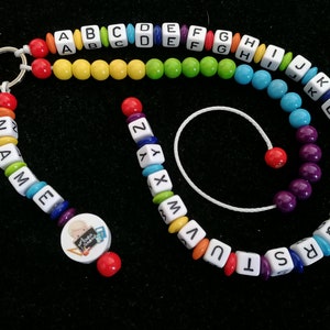 ABC chain arithmetic chain "Hooray! Finally a school child" colorful (rainbow colors) with name preschool, school, enrollment learning learning aid gift