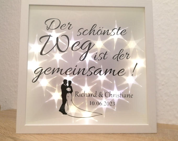 Hochzeitsgeschenk im Bilderrahmen Geldgeschenk Hochzeit personalisiert