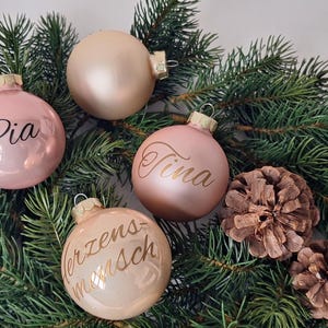 Weihnachtskugel 6cm aus Glas mit Namen personalisiert, Christbaumkugel, Glaskugel, Weihnachten, Geschenk individuell
