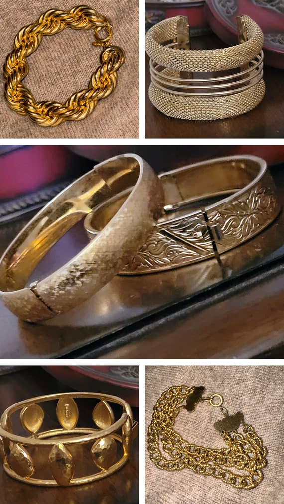 Monet Gold Bangle Engraved in High Quality Gold Ov