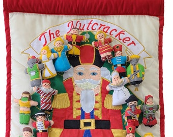 Nutcracker Fabric Advent Calendar, Classic Design Christmas Family Countdown with 24 Ornaments by Pockets of Learning