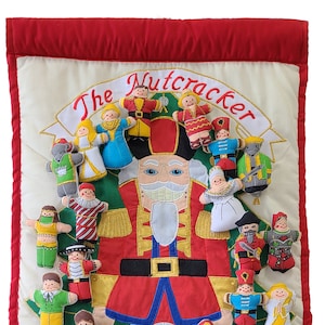 Nutcracker Fabric Advent Calendar, Classic Design Christmas Family Countdown with 24 Ornaments by Pockets of Learning