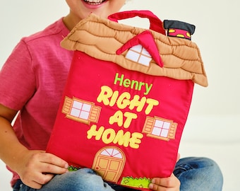 Right at Home Personalized Quiet Book Soft Toddler Interactive Learning Animal Match Activity Book by Pockets of Learning