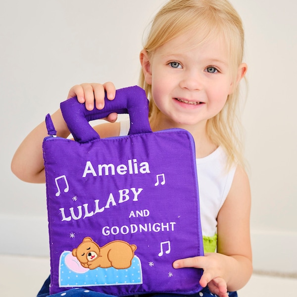 Personalized Lullaby and Goodnight Quiet Book by Pockets of Learning Toddler Preschool Educational Counting Activity Book