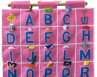 ABC Alphabet Wall Hanging (PINK) Educational Chart Toddler Preschoolers